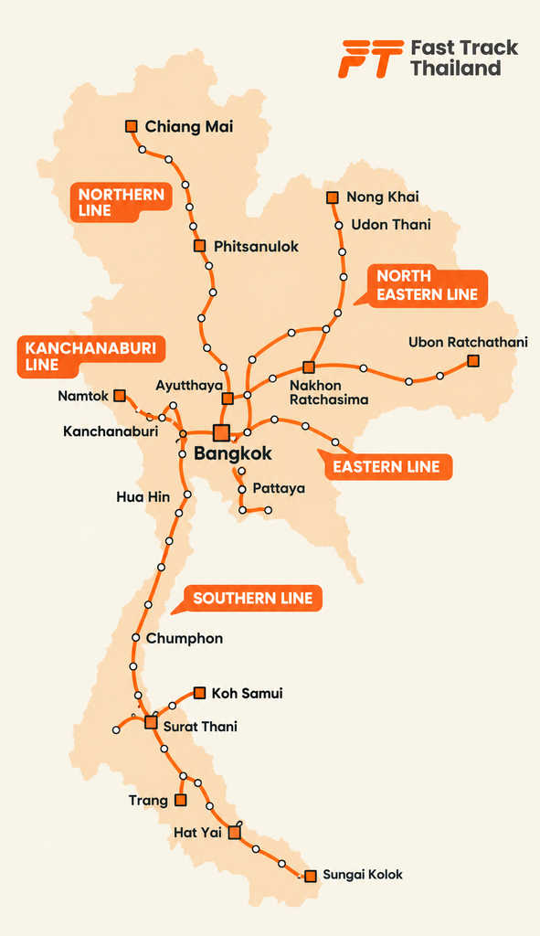 Thailand railway map