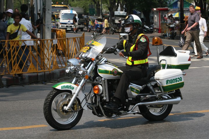 Thailand police on the street